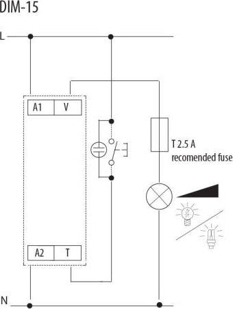 Диммер для LED и энергосбер. рег. ламп DIM-15 300Вт, 230В