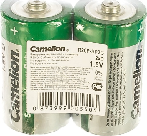 Элемент питания Camelion   R20  P-SP2G 1.5В (в коробке 12шт.)