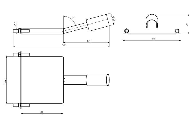 Кронштейн для уличного светильника SPP-AC6-0-150-048 на столб 150mm 48mm ЭРА