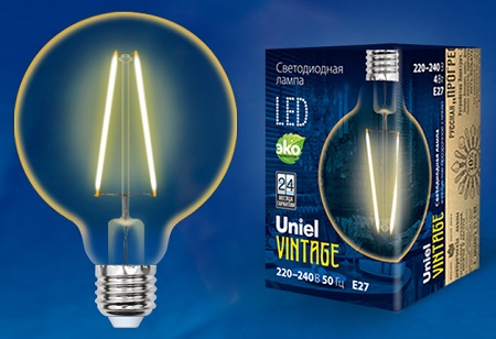 Лампа светодиодная Vintage LED-G80-4W/GOLDEN/E27 GLV21GO