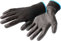 Перчатки рабочие полиуретановые, черные, размер 10 HOEGERT