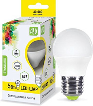 Лампа LED-ШАР-standard 5.0Вт 220В Е27 3000К 450Лм ASD