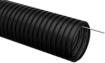 Труба ПНД черная, ИЭК, ф25мм, с зондом, гофрированная (10м)