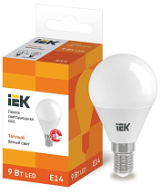 Лампа LED шар LED-G45 eco 9Вт 230В 3000К E14, IEK