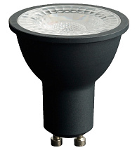 Лампа светодиодная 7W 230V GU10 4000K MR16 в черном корпусе с линзой 38 градусов, LB-1607