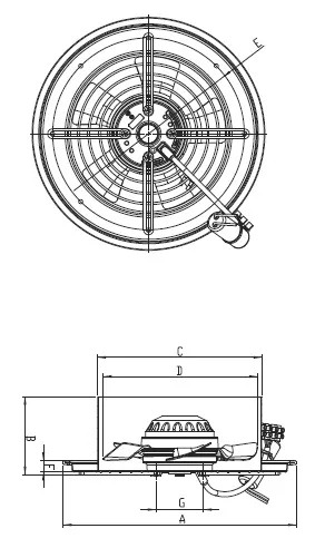 Осевой промышленный вентилятор BDRAX 250-2K (1500м3/ч, 230В, 55дБ, IP44)