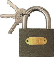 Замок навесной железный 50х40 мм, стальная дужка 7мм