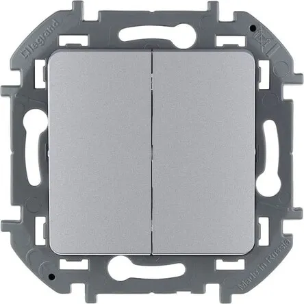 Выключатель 2-кл. Алюминий INSPIRIA LEGRAND