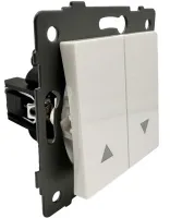 Выключатель жалюзи 2-кл. белый A-013W "Аура" AWSproducts