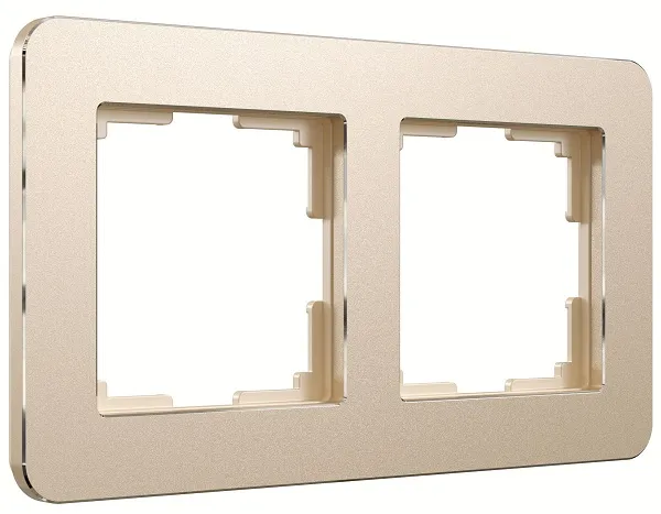 Рамка 2-я Шампань (алюминий) Platinum WERKEL