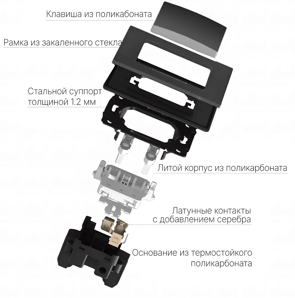 Выключатель звонка 1-кл. белый A-005W "Аура" AWSproducts
