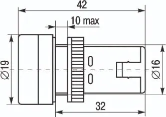 Индикатор LED AD16DS 16 мм. желтый 230В AC IP40 IEK