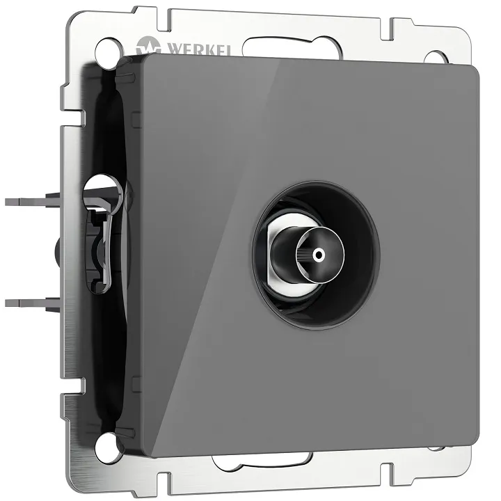 Розетка ТВ Графит акрил WERKEL