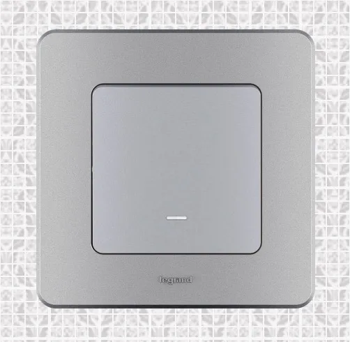 Выключатель 1-кл. с подсветкой Алюминий INSPIRIA LEGRAND