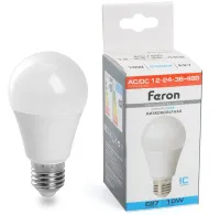 Лампа LED A60 E27 6400K 10Вт 12-48В Feron