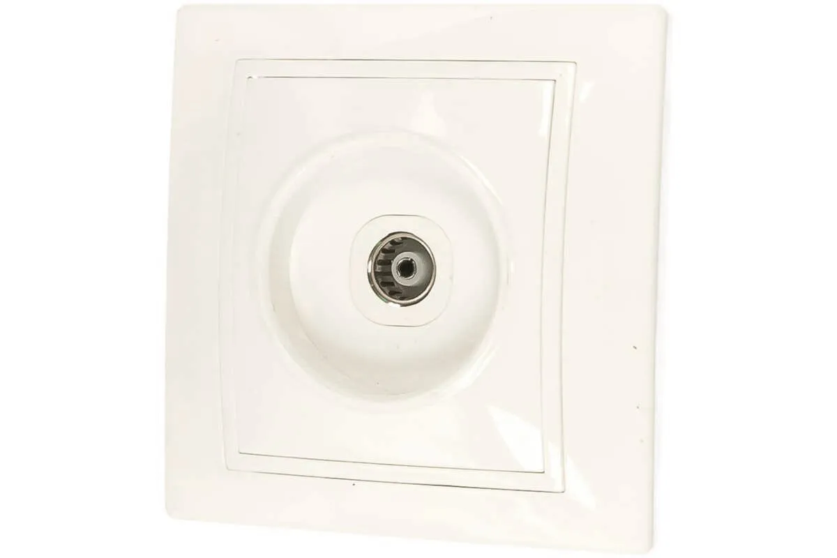 Розетка 1-я TV белая Кварта IEK