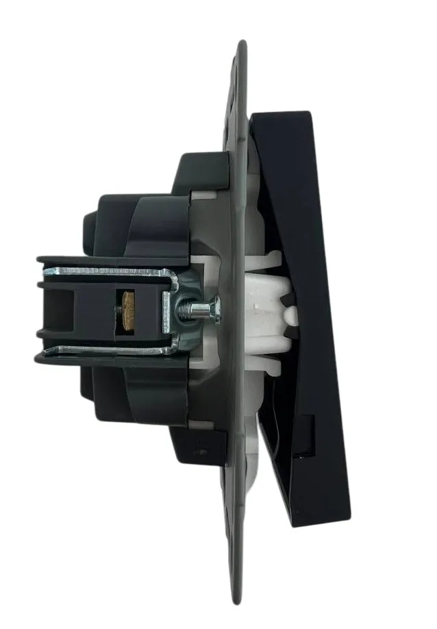 Выключатель проходной 2-кл. чёрный  U2B-002-2 SoftTouch "Uno" AWSproducts