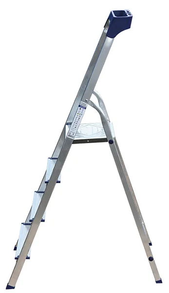 Стремянка алюминиевая 4 ступени с пластиковым органайзером  (AM704AK011) (ALUMET)