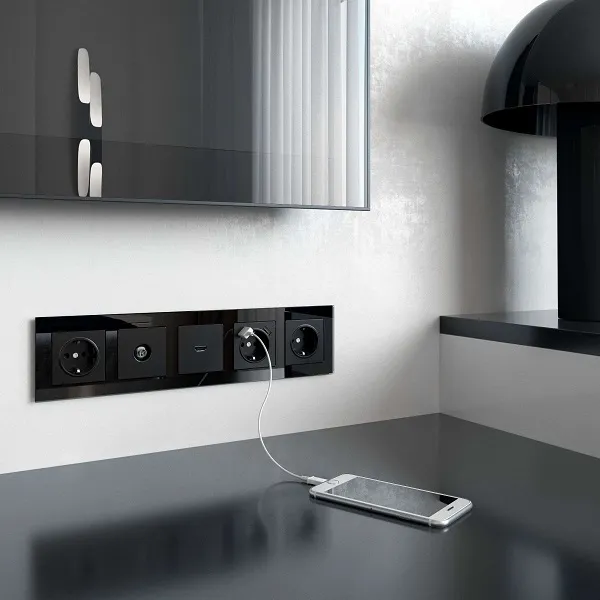 Розетка HDMI Черный матовый WERKEL