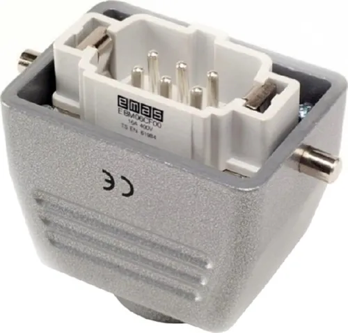 Вилка переносная 6 полюсов, 16А, верхний ввод PG16