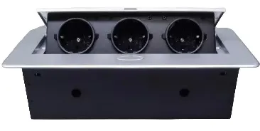 Выдвижная гор. розетка 3 Euro 16A, Серый RocketSocket