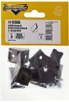 Уголок мебельный пластмас. с шурупом темно-корич. (6шт.) (Стройбат)