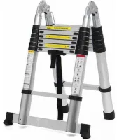 Лестница алюминиевая телескопическая (7+7) ступ двухсторон. (ALUMET)