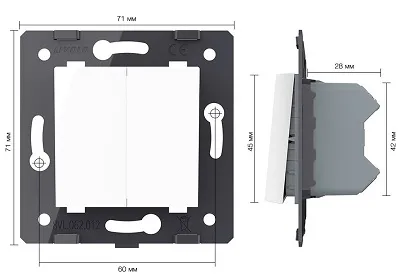 Выключатель перекрестный 1-кл. Белый Livolo