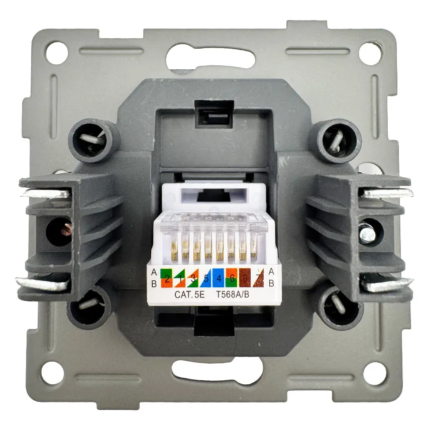 Розетка RJ45 (cat 5e) 1-я тёмн. серая U1A-016-1 Софт-тач "Уно" AWSproducts