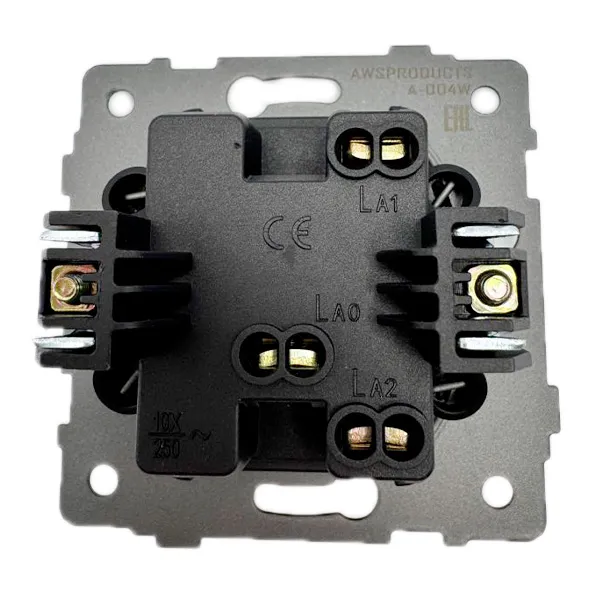 Выключатель проходной 1-кл. с подсветкой белый A-004W "Аура" AWSproducts