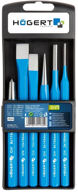 Набор ударно-режущего инструмента, 6 шт., CrVHOEGERT, ком