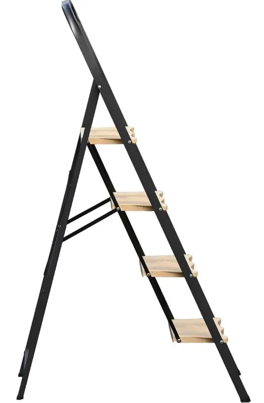 Стремянка стальная 4 ступени пластиковые широкие (MK804P) (ALUMET)