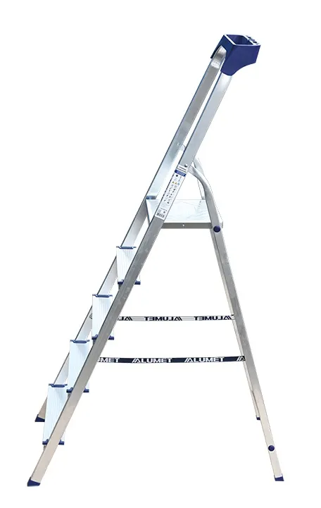 Стремянка алюминиевая 5 ступеней с пластиковым органайзером  (AM705AK011) (ALUMET)