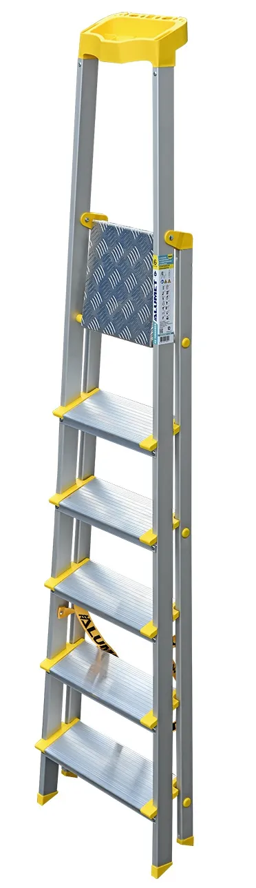 Стремянка алюминиевая анодированная 6 ступеней проф., с орг. (AS706AK015) (ALUMET)