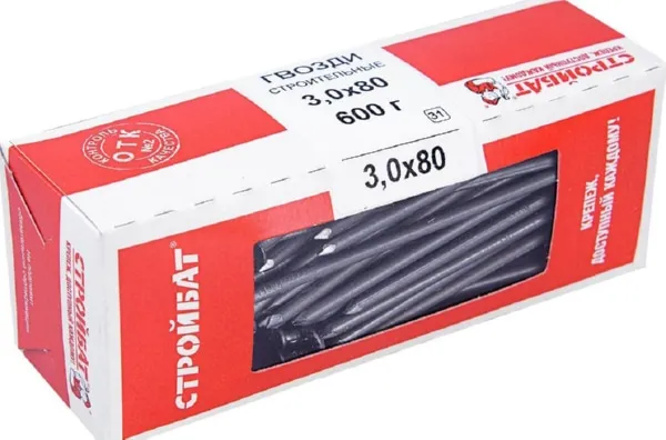 Гвозди 3,0*80 строительные ЧЕРН. (600 гр.) (Стройбат)