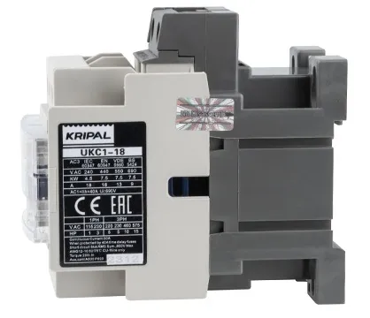 Контактор UKC1-18-11-400AC, 18A, 7.5kW, Uк=400VAC, 1NO+1NC 