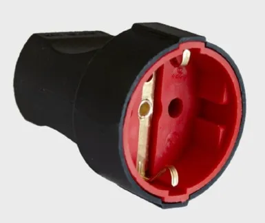 Розетка переносная с/з 16А Черная AY-KA