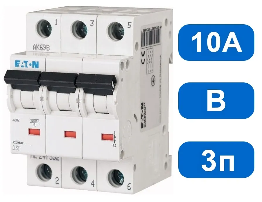 Автомат FAZ-B10/3 (B) 10А 3-pol, 15кА