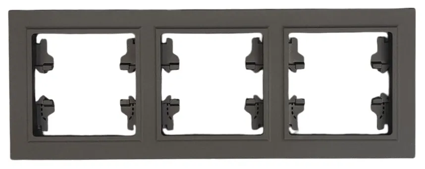 Рамка 3-я чёрная горизонтальная U2B-031 SoftTouch "Uno" AWSproducts