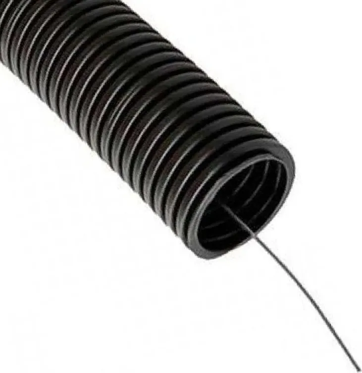 Труба гофр. ПНД 32 мм ЧЕРНАЯ с зондом HF Строитель (25м)