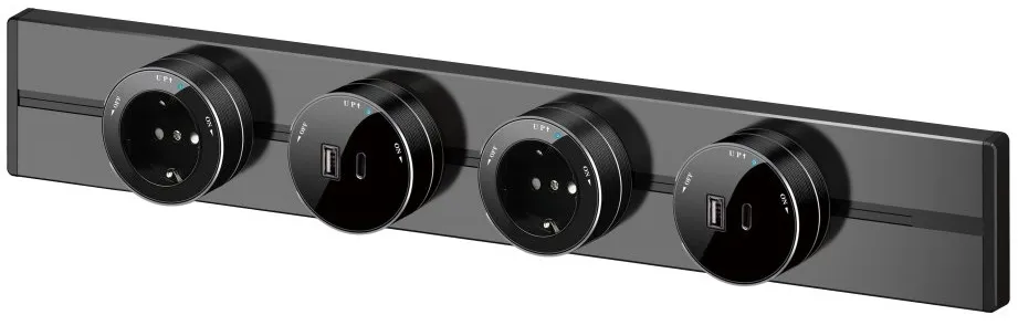 Розетка MultiTrack 1-я с/з Антрацит SE