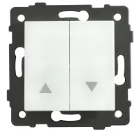 Выключатель жалюзи 2-кл. белый A-013W "Аура" AWSproducts