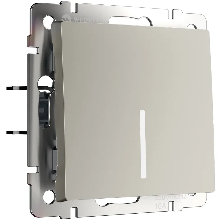 Выключатель 1-кл. с подсветкой Дымчатый WERKEL