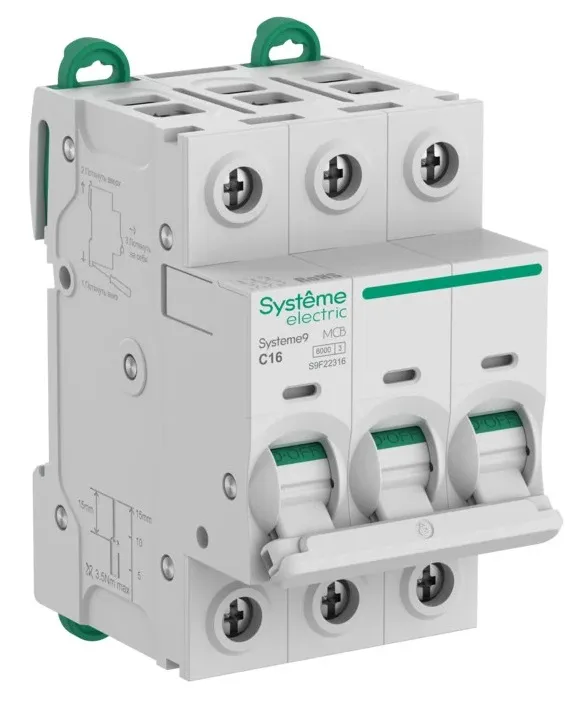 Автоматический выключатель Systeme9 C16/3 6kA SE