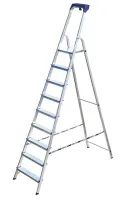 Стремянка алюминиевая 9 ступеней с пластиковым органайзером  (AM709AK011) (ALUMET)