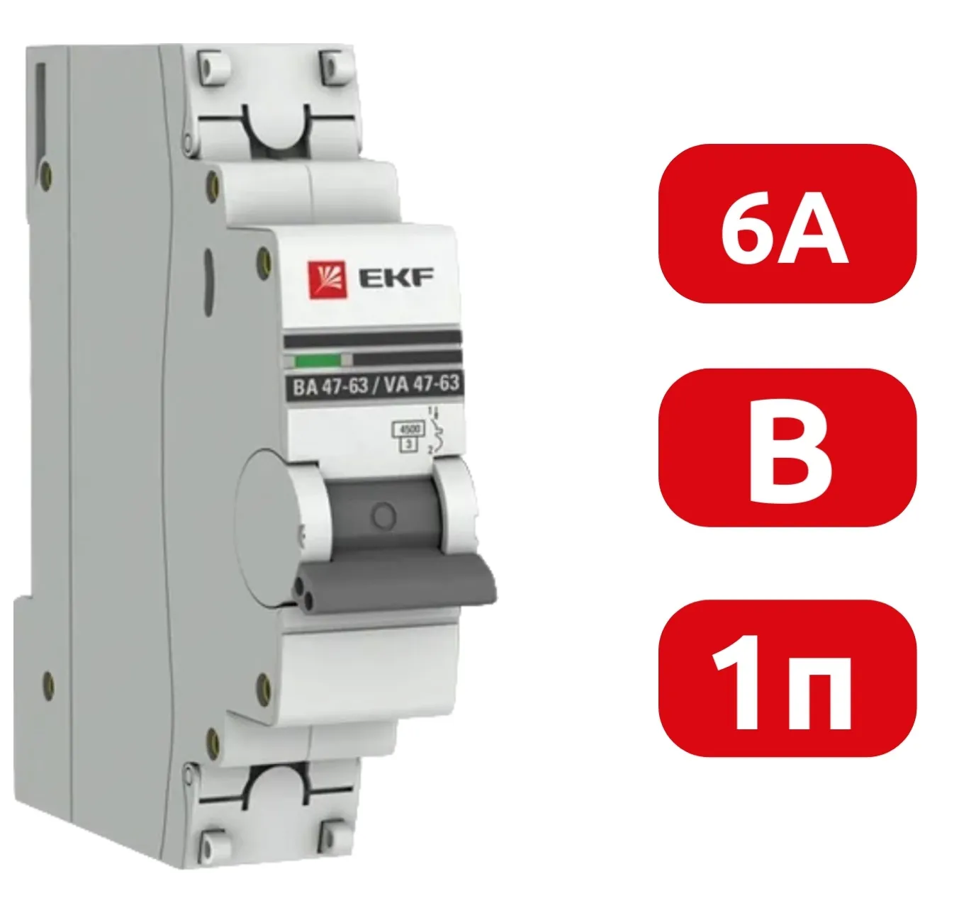 Автоматический выключатель ВА 47-63 B6/1 4.5кА Proxima EKF