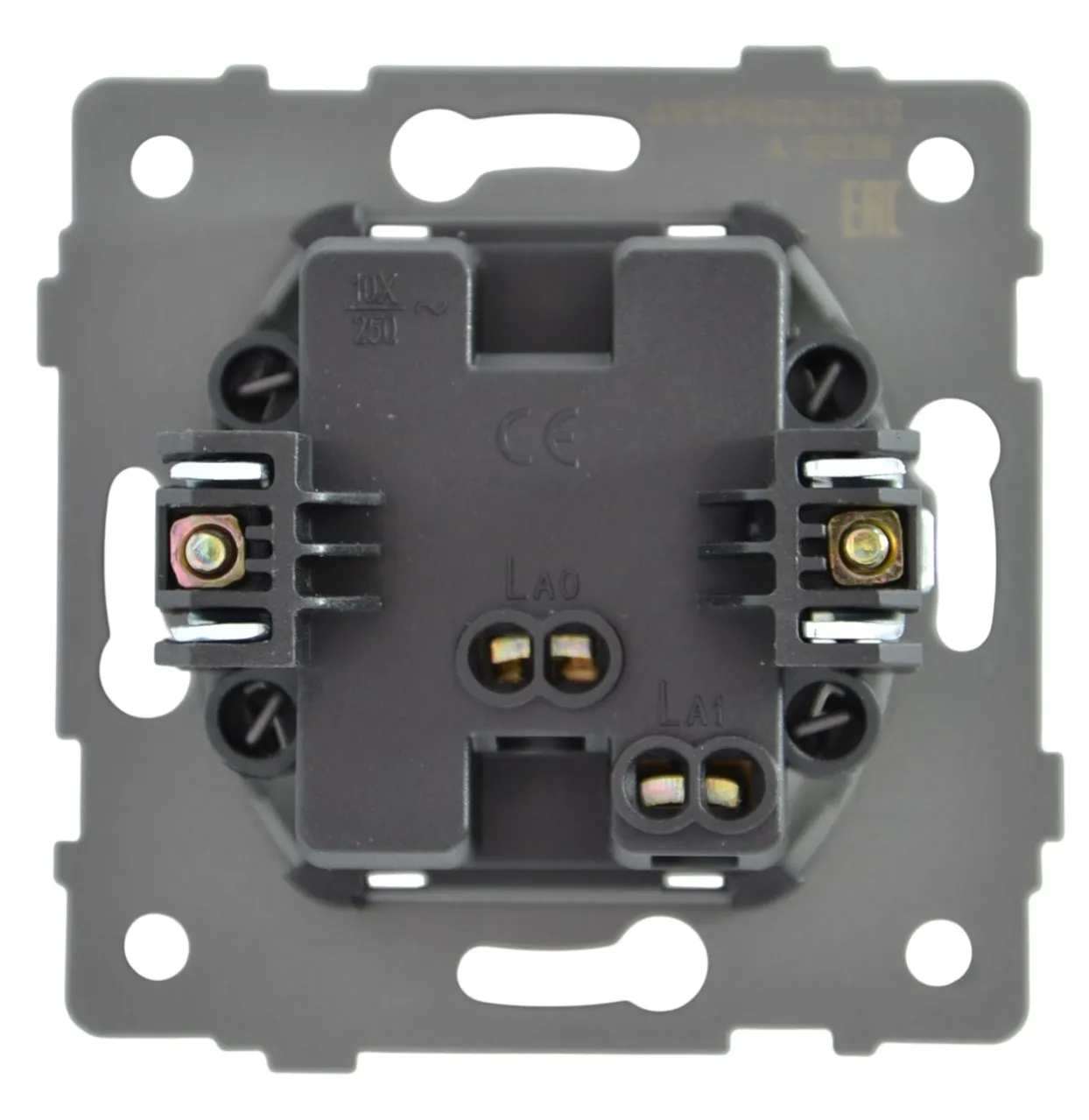 Выключатель 1-кл. с подсветкой чёрный A-002B "Аура" AWSproducts