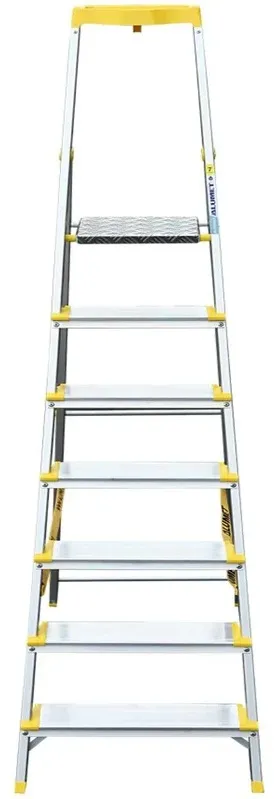 Стремянка алюминиевая анодированная 7 ступеней проф., с орг. (AS707AK015) (ALUMET)