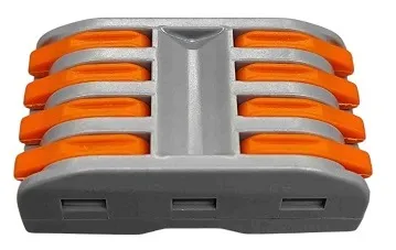 Клемма рычажковая 8 отверстий (2х4) 0,2-4,0 32А SN-222414D (50шт) AWSPRODUCTS (штуками), уп