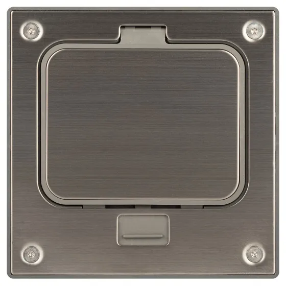 Люки ОФИС 18-6001-03 IP66 в бетон с розеткой защёлка серый ЭРА